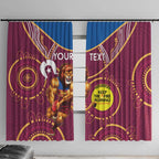 Custom AFL Brisbane Lions NAIDOC Week Window Curtain Keep The Fire Burning Indigenous Art