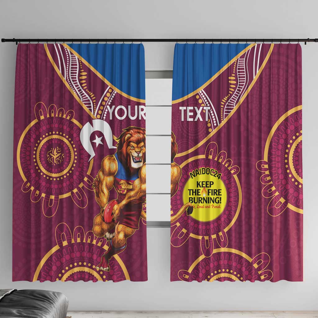 Custom AFL Brisbane Lions NAIDOC Week Window Curtain Keep The Fire Burning Indigenous Art