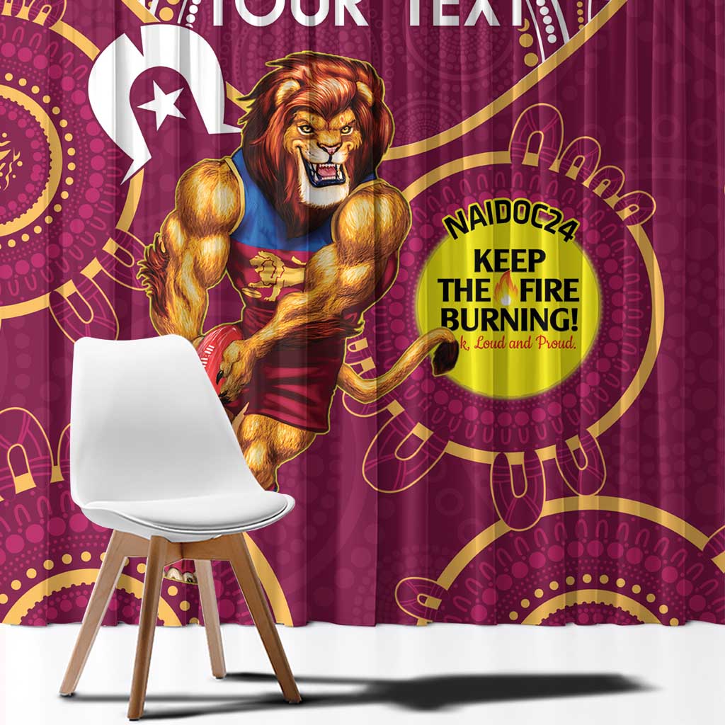 Custom AFL Brisbane Lions NAIDOC Week Window Curtain Keep The Fire Burning Indigenous Art