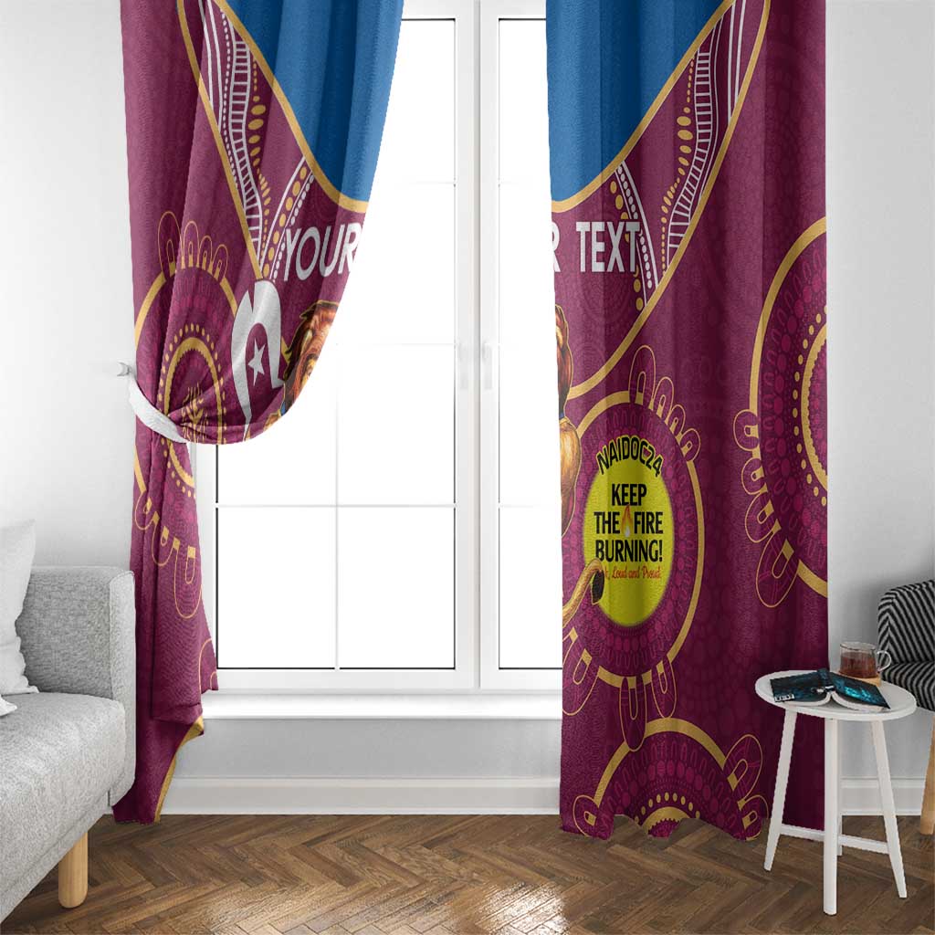Custom AFL Brisbane Lions NAIDOC Week Window Curtain Keep The Fire Burning Indigenous Art
