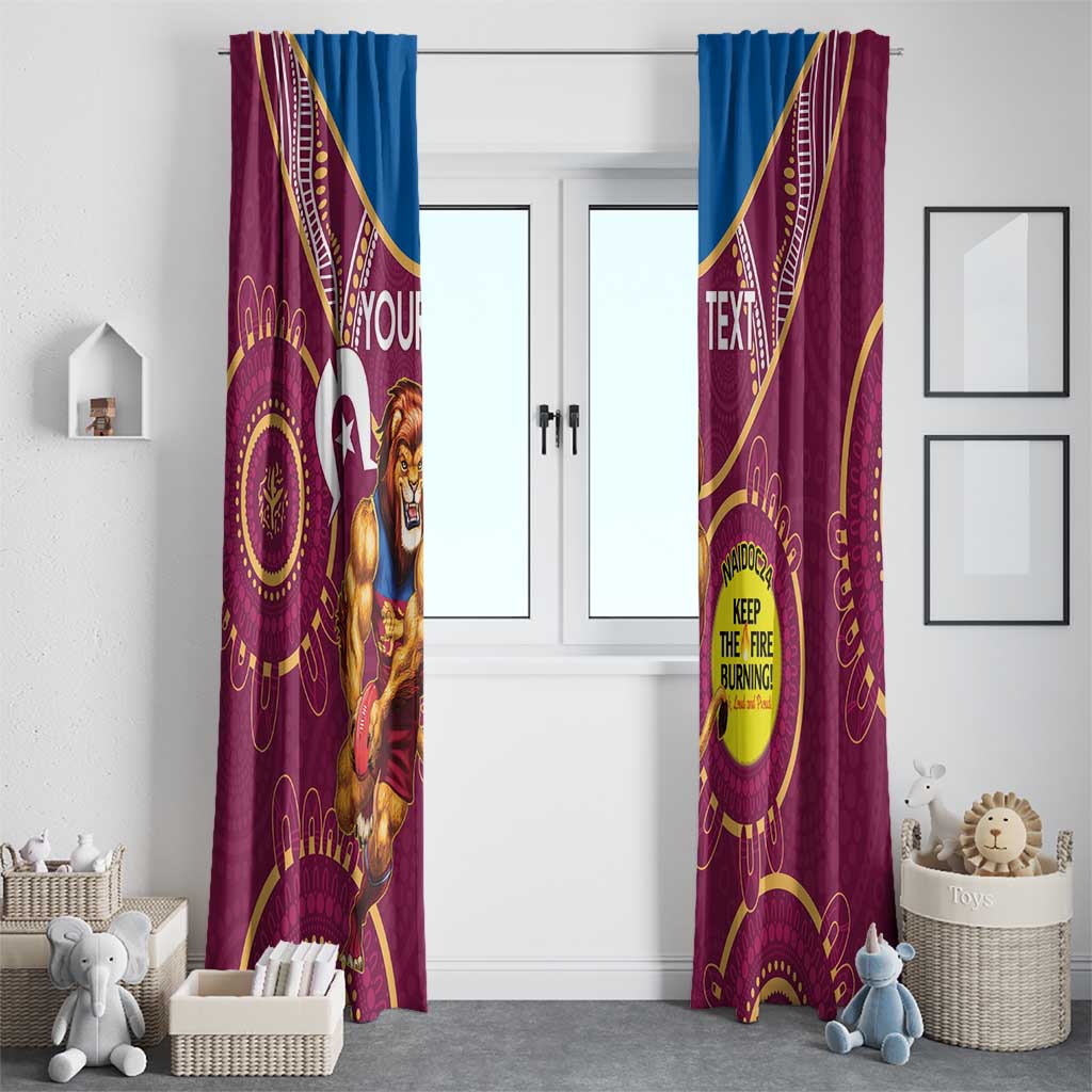 Custom AFL Brisbane Lions NAIDOC Week Window Curtain Keep The Fire Burning Indigenous Art