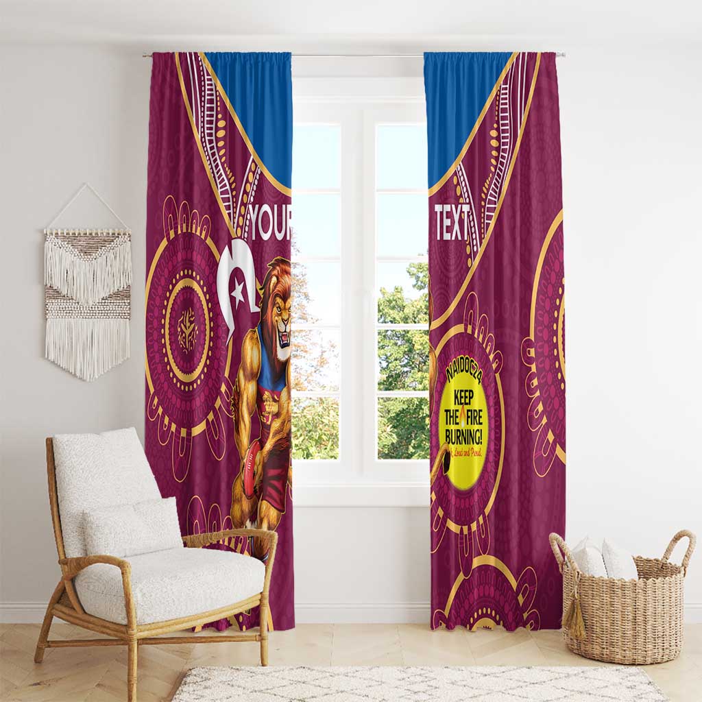 Custom AFL Brisbane Lions NAIDOC Week Window Curtain Keep The Fire Burning Indigenous Art