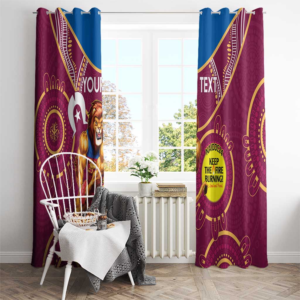 Custom AFL Brisbane Lions NAIDOC Week Window Curtain Keep The Fire Burning Indigenous Art