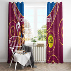 Custom AFL Brisbane Lions NAIDOC Week Window Curtain Keep The Fire Burning Indigenous Art