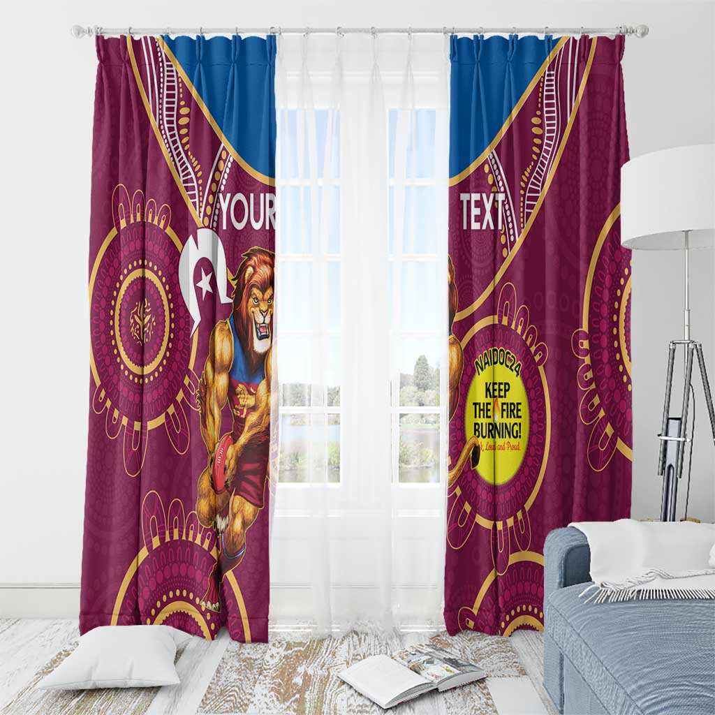 Custom AFL Brisbane Lions NAIDOC Week Window Curtain Keep The Fire Burning Indigenous Art