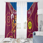 Custom AFL Brisbane Lions NAIDOC Week Window Curtain Keep The Fire Burning Indigenous Art