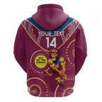 Custom AFL Brisbane Lions NAIDOC Week Zip Hoodie Keep The Fire Burning Indigenous Art