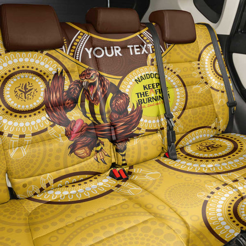 Custom AFL Hawkthorn NAIDOC Week Back Car Seat Cover Keep The Fire Burning Indigenous Art