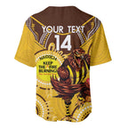 Custom AFL Hawkthorn NAIDOC Week Baseball Jersey Keep The Fire Burning Indigenous Art