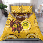 Custom AFL Hawkthorn NAIDOC Week Bedding Set Keep The Fire Burning Indigenous Art