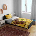 Custom AFL Hawkthorn NAIDOC Week Bedding Set Keep The Fire Burning Indigenous Art