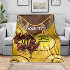 Custom AFL Hawkthorn NAIDOC Week Blanket Keep The Fire Burning Indigenous Art