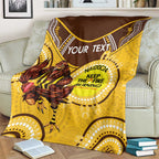 Custom AFL Hawkthorn NAIDOC Week Blanket Keep The Fire Burning Indigenous Art