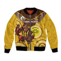 Custom AFL Hawkthorn NAIDOC Week Bomber Jacket Keep The Fire Burning Indigenous Art