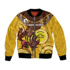 Custom AFL Hawkthorn NAIDOC Week Bomber Jacket Keep The Fire Burning Indigenous Art