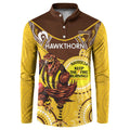Custom AFL Hawkthorn NAIDOC Week Button Sweatshirt Keep The Fire Burning Indigenous Art