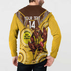 Custom AFL Hawkthorn NAIDOC Week Button Sweatshirt Keep The Fire Burning Indigenous Art
