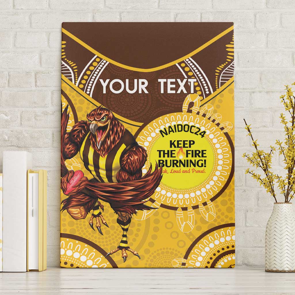 Custom AFL Hawkthorn NAIDOC Week Canvas Wall Art Keep The Fire Burning Indigenous Art