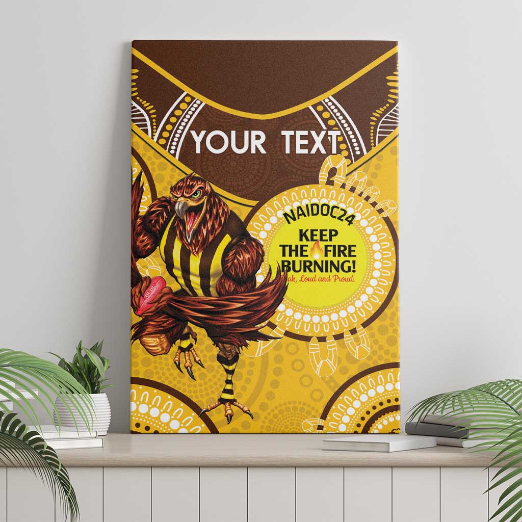 Custom AFL Hawkthorn NAIDOC Week Canvas Wall Art Keep The Fire Burning Indigenous Art