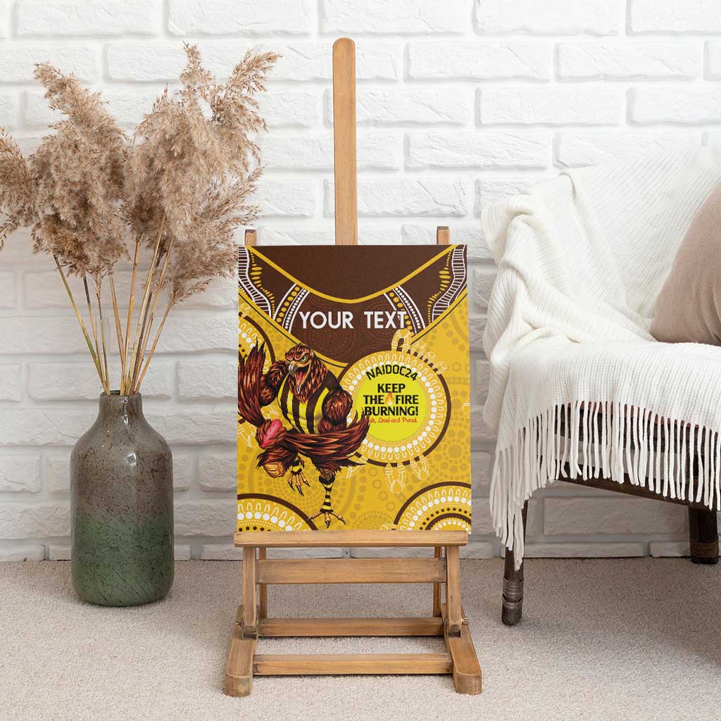 Custom AFL Hawkthorn NAIDOC Week Canvas Wall Art Keep The Fire Burning Indigenous Art