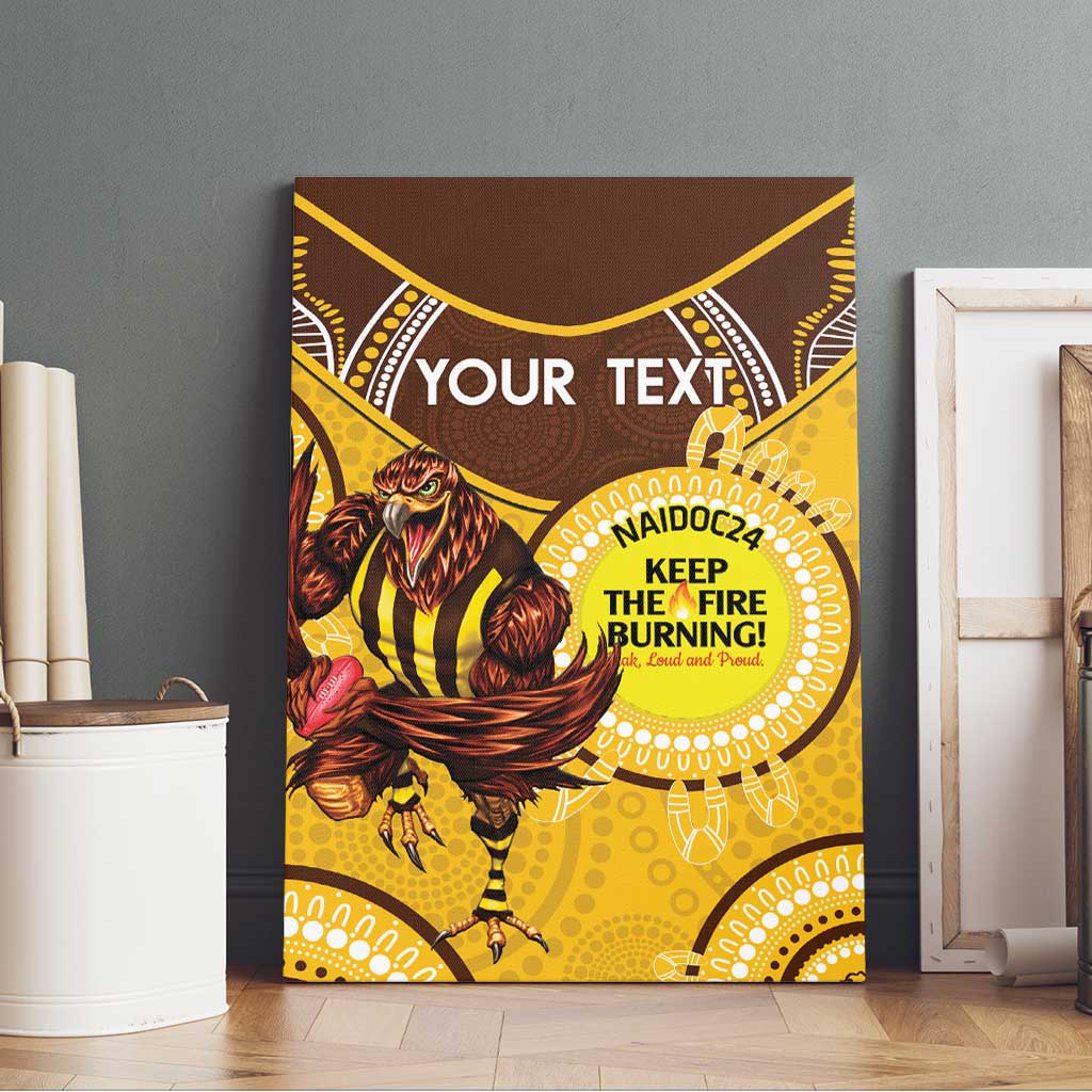 Custom AFL Hawkthorn NAIDOC Week Canvas Wall Art Keep The Fire Burning Indigenous Art
