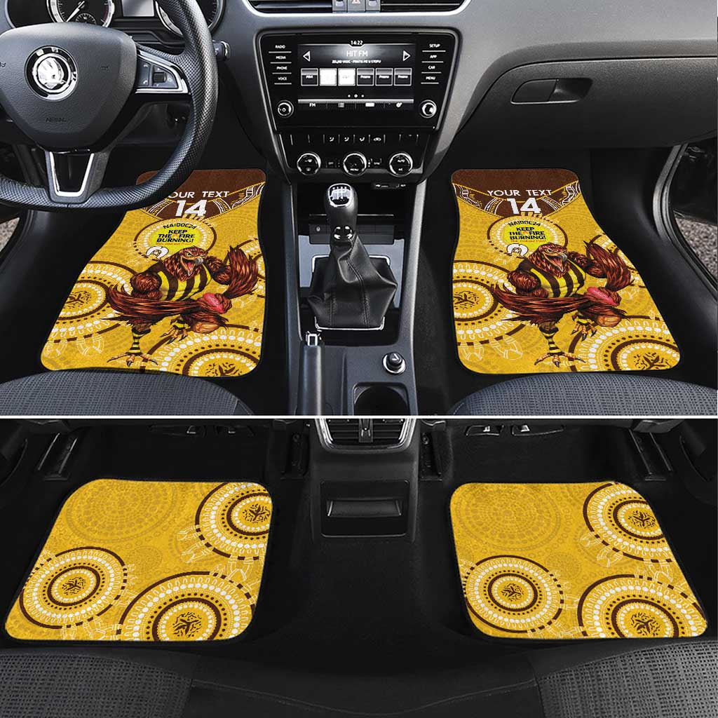 Custom AFL Hawkthorn NAIDOC Week Car Mats Keep The Fire Burning Indigenous Art