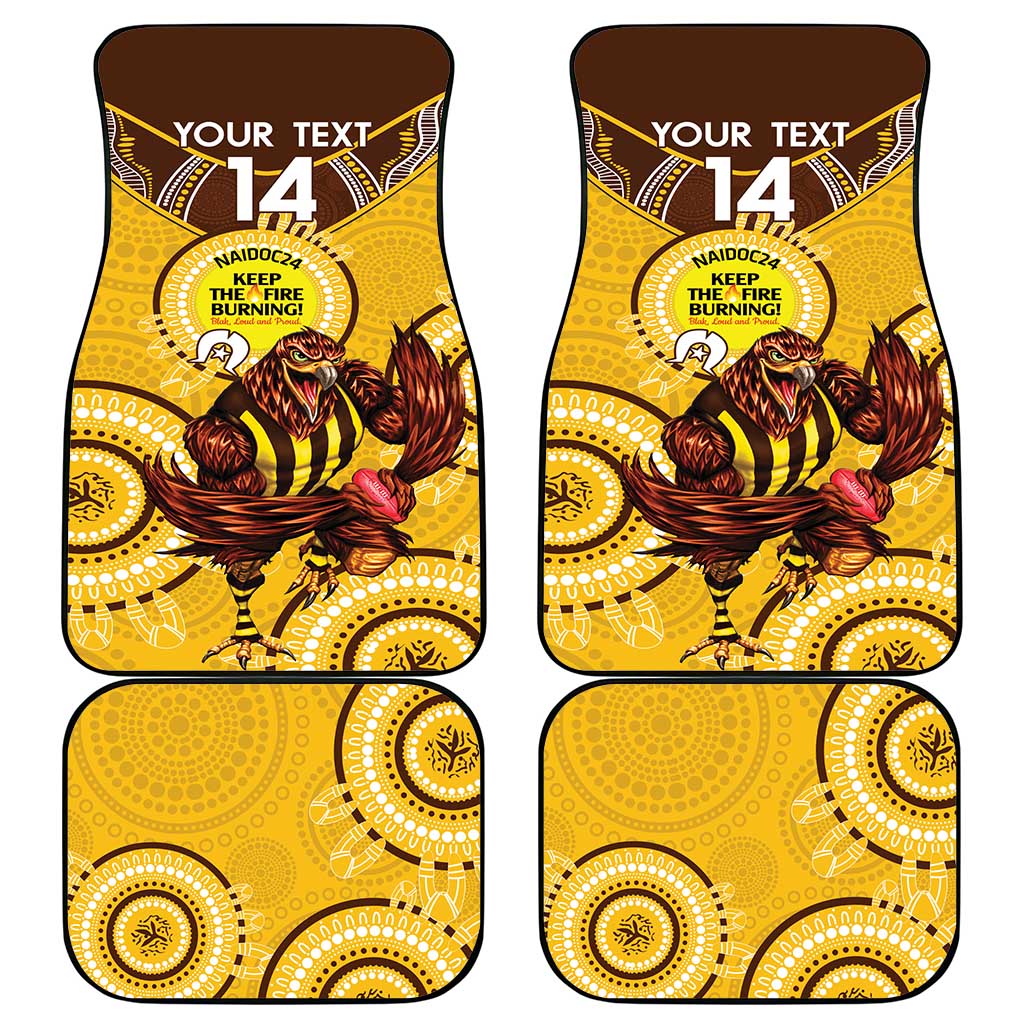 Custom AFL Hawkthorn NAIDOC Week Car Mats Keep The Fire Burning Indigenous Art