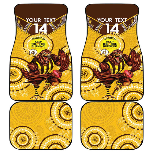 Custom AFL Hawkthorn NAIDOC Week Car Mats Keep The Fire Burning Indigenous Art