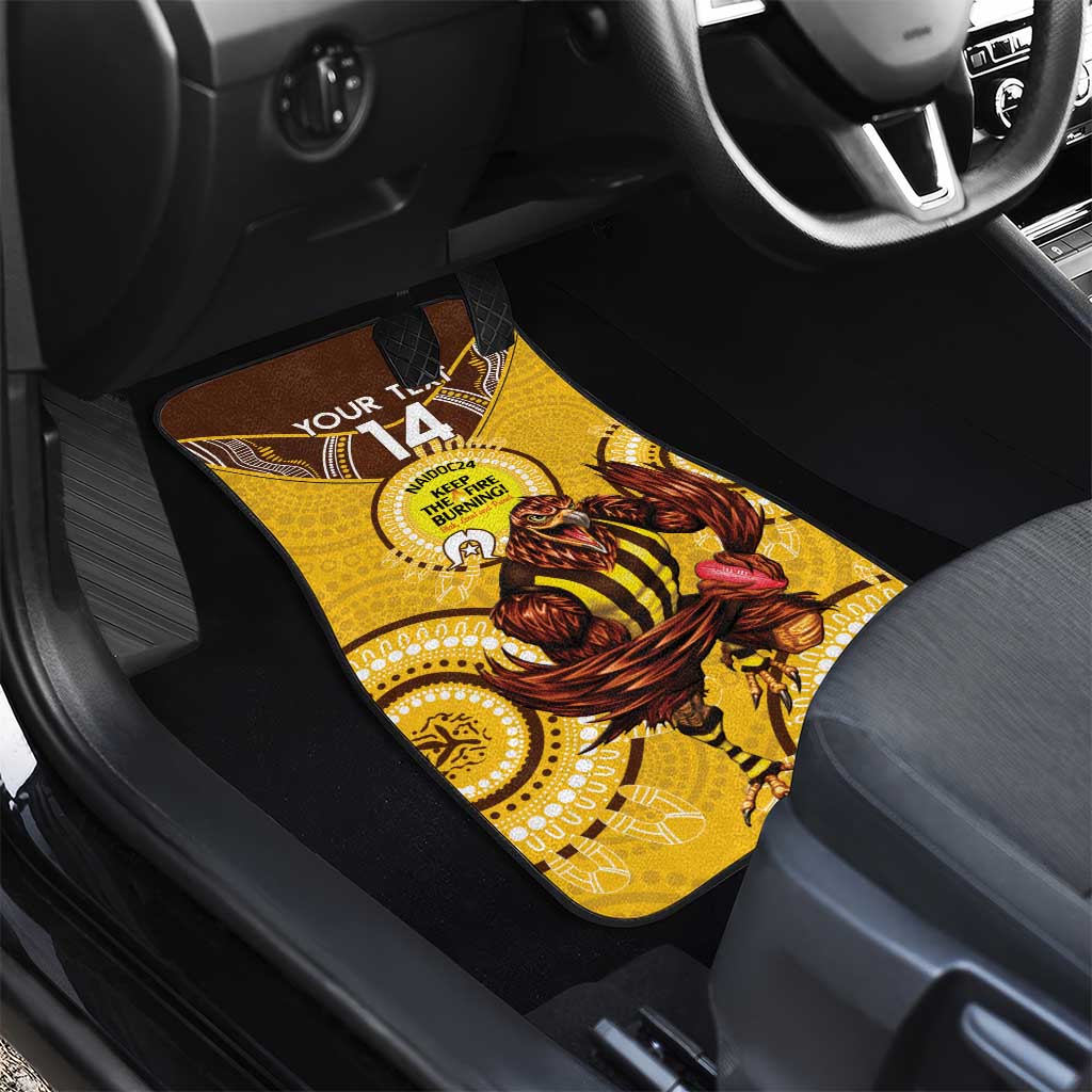 Custom AFL Hawkthorn NAIDOC Week Car Mats Keep The Fire Burning Indigenous Art
