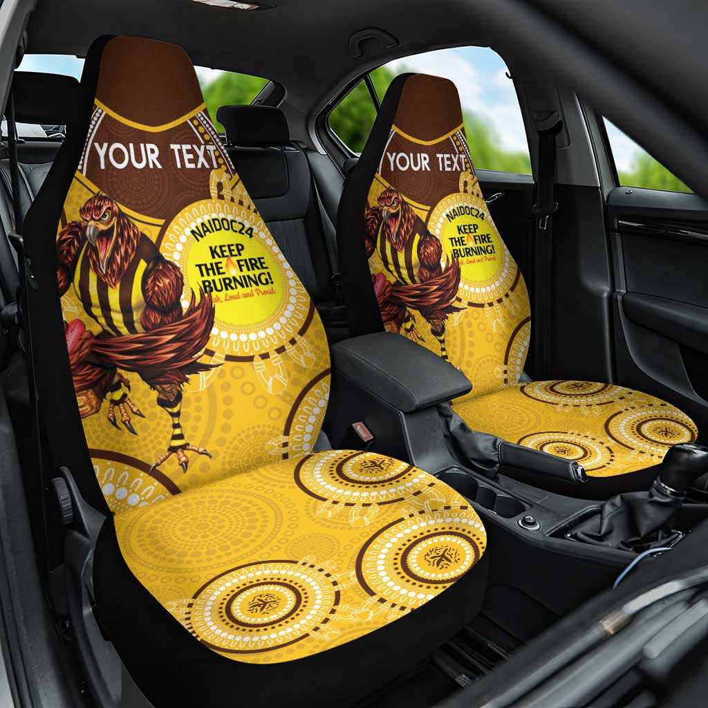 Custom AFL Hawkthorn NAIDOC Week Car Seat Cover Keep The Fire Burning Indigenous Art