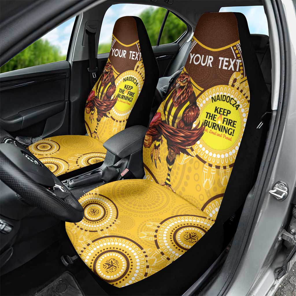 Custom AFL Hawkthorn NAIDOC Week Car Seat Cover Keep The Fire Burning Indigenous Art