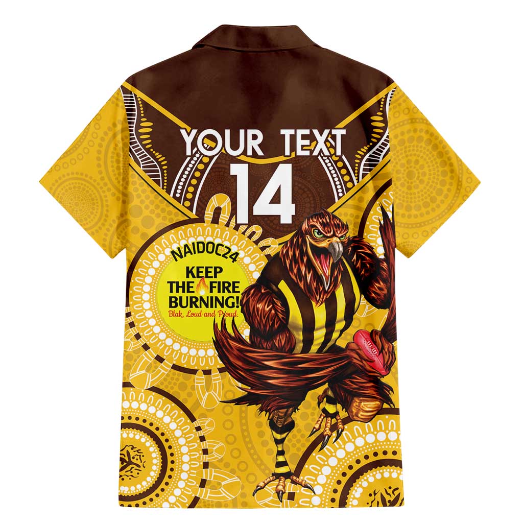 Custom AFL Hawkthorn NAIDOC Week Family Matching Mermaid Dress and Hawaiian Shirt Keep The Fire Burning Indigenous Art
