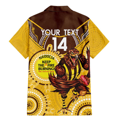Custom AFL Hawkthorn NAIDOC Week Family Matching Mermaid Dress and Hawaiian Shirt Keep The Fire Burning Indigenous Art