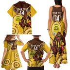 Custom AFL Hawkthorn NAIDOC Week Family Matching Tank Maxi Dress and Hawaiian Shirt Keep The Fire Burning Indigenous Art