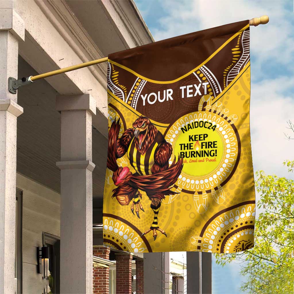 Custom AFL Hawkthorn NAIDOC Week Garden Flag Keep The Fire Burning Indigenous Art