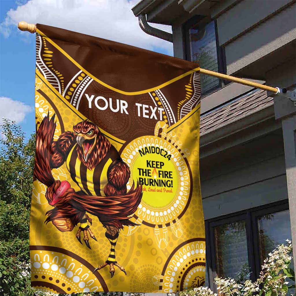 Custom AFL Hawkthorn NAIDOC Week Garden Flag Keep The Fire Burning Indigenous Art
