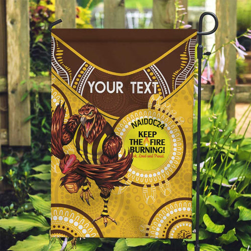 Custom AFL Hawkthorn NAIDOC Week Garden Flag Keep The Fire Burning Indigenous Art
