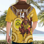 Custom AFL Hawkthorn NAIDOC Week Hawaiian Shirt Keep The Fire Burning Indigenous Art