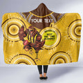Custom AFL Hawkthorn NAIDOC Week Hooded Blanket Keep The Fire Burning Indigenous Art