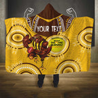 Custom AFL Hawkthorn NAIDOC Week Hooded Blanket Keep The Fire Burning Indigenous Art