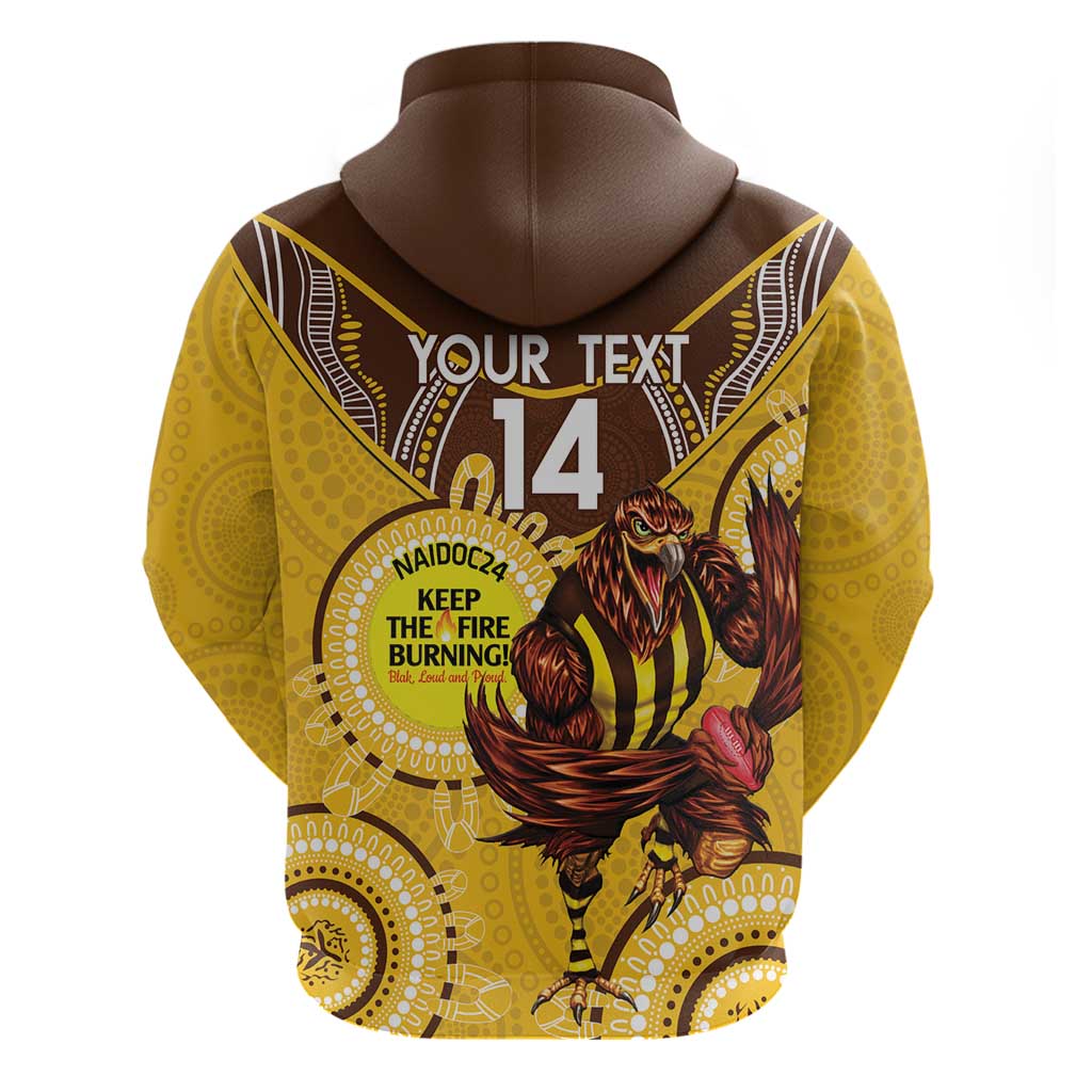 Custom AFL Hawkthorn NAIDOC Week Hoodie Keep The Fire Burning Indigenous Art
