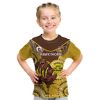 Custom AFL Hawkthorn NAIDOC Week Kid T Shirt Keep The Fire Burning Indigenous Art