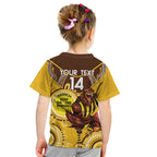 Custom AFL Hawkthorn NAIDOC Week Kid T Shirt Keep The Fire Burning Indigenous Art
