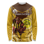 Custom AFL Hawkthorn NAIDOC Week Long Sleeve Shirt Keep The Fire Burning Indigenous Art