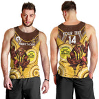 Custom AFL Hawkthorn NAIDOC Week Men Tank Top Keep The Fire Burning Indigenous Art
