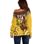 Custom AFL Hawkthorn NAIDOC Week Off Shoulder Sweater Keep The Fire Burning Indigenous Art