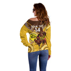 Custom AFL Hawkthorn NAIDOC Week Off Shoulder Sweater Keep The Fire Burning Indigenous Art