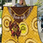 Custom AFL Hawkthorn NAIDOC Week Quilt Keep The Fire Burning Indigenous Art