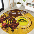 Custom AFL Hawkthorn NAIDOC Week Round Carpet Keep The Fire Burning Indigenous Art