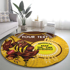 Custom AFL Hawkthorn NAIDOC Week Round Carpet Keep The Fire Burning Indigenous Art